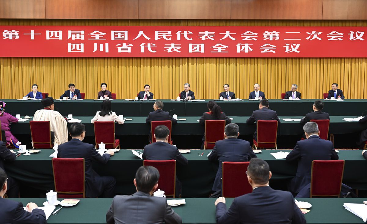 四川代表团举行全体会议 集中审议政府工作报告 赵乐际参加审议并发言 彭清华王晓晖黄强施小琳等参加审议